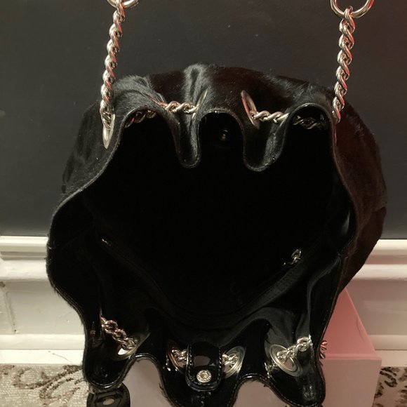 ROBERTA GANDOLFI Black Horsehair Leather Handbag - Picture 3 of 6